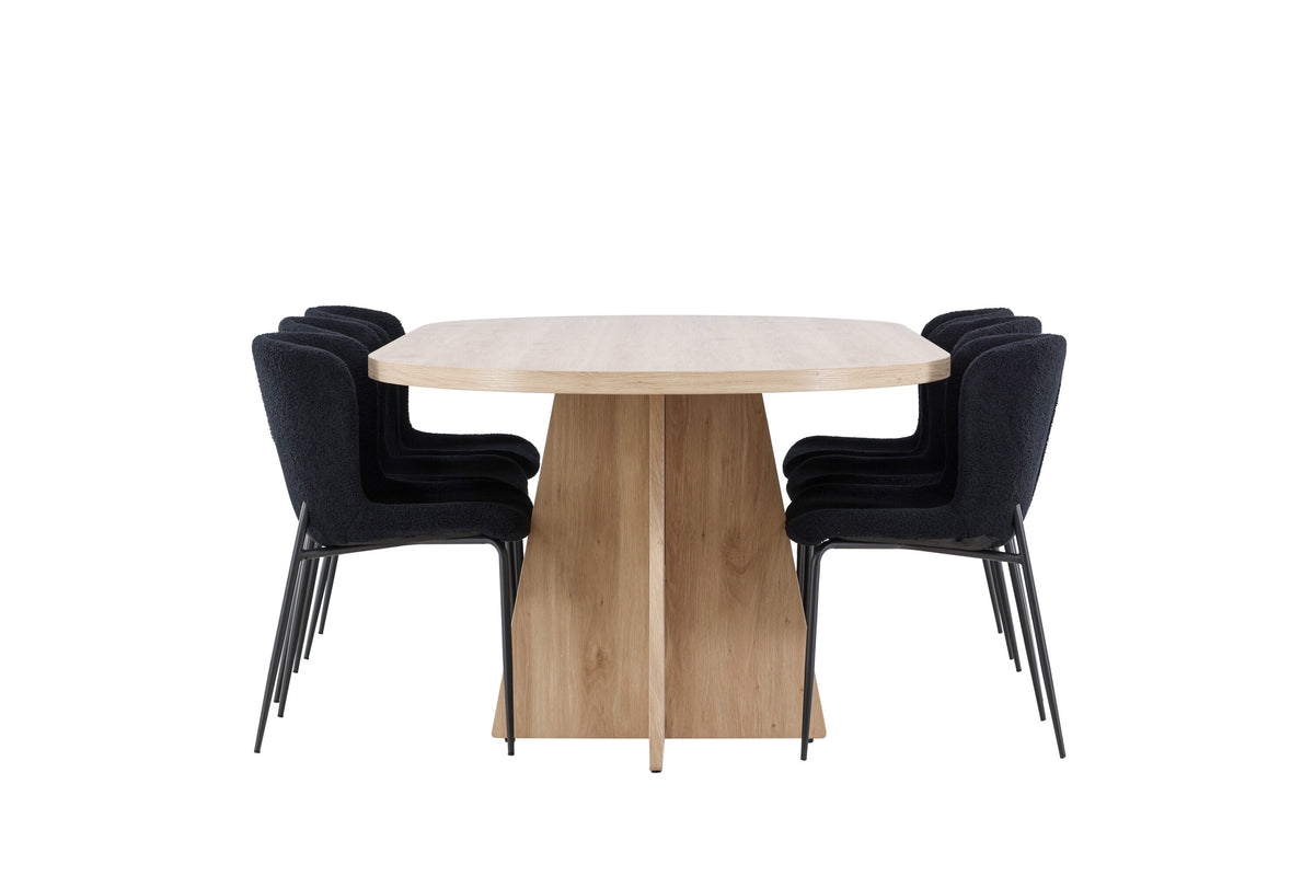 Bootcut Matbord med Modesto Stolarna – MDF