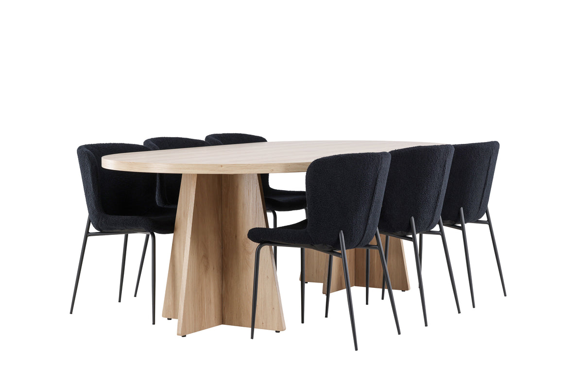 Bootcut Matbord med Modesto Stolarna – MDF