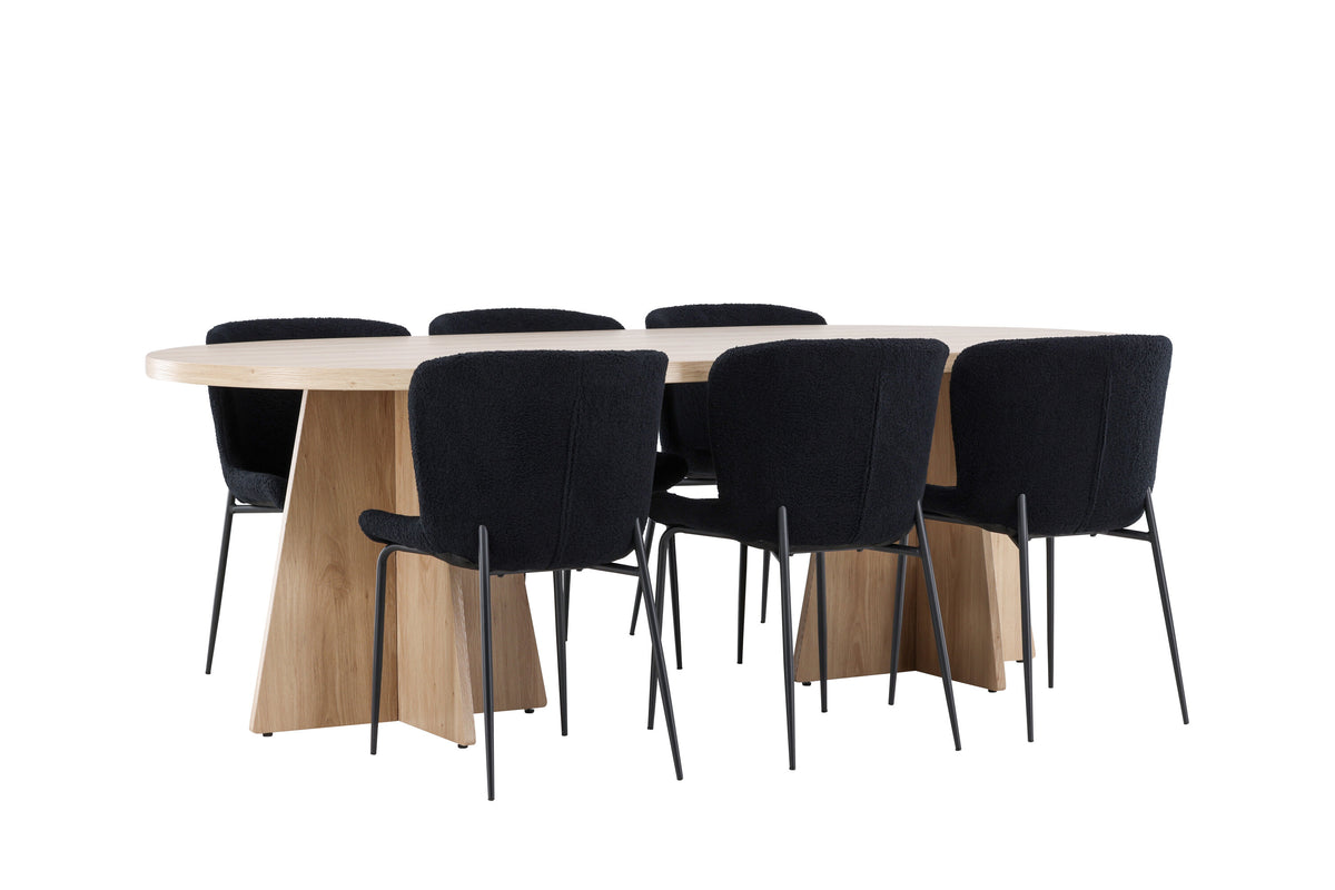 Bootcut Matbord med Modesto Stolarna – MDF