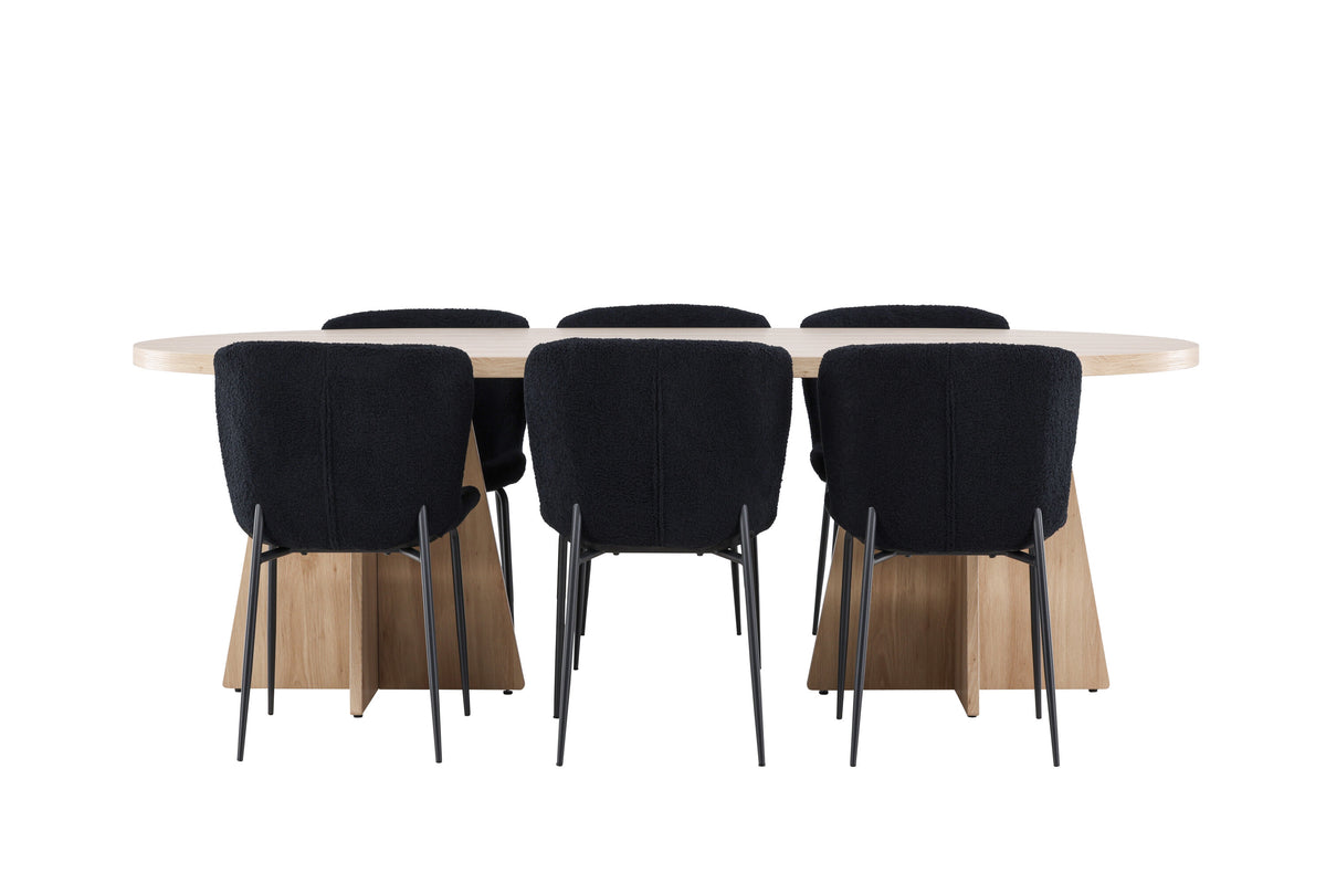 Bootcut Matbord med Modesto Stolarna – MDF