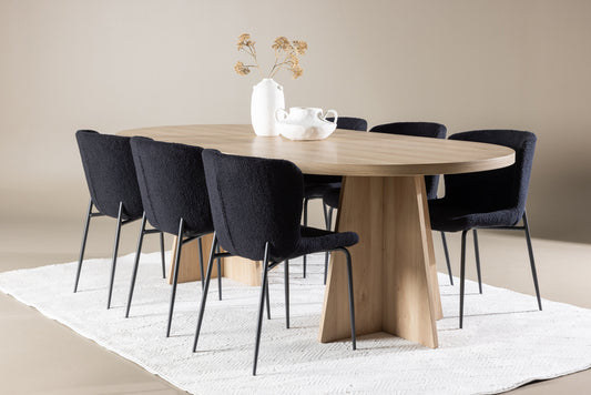 Bootcut Matbord med Modesto Stolarna – MDF