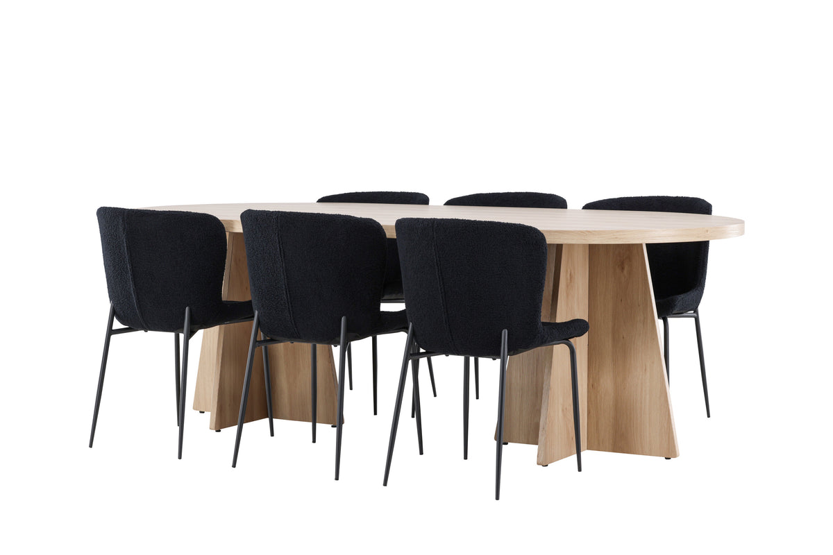 Bootcut Matbord med Modesto Stolarna – MDF