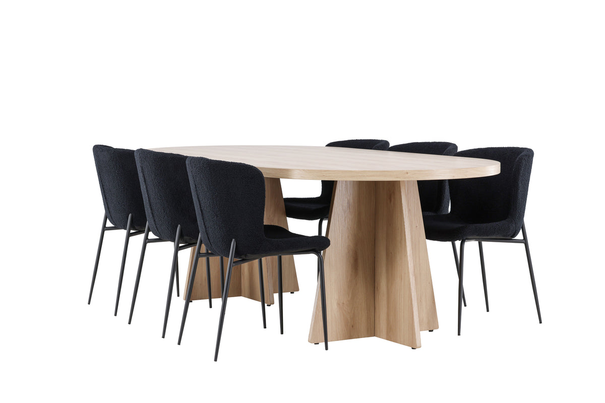 Bootcut Matbord med Modesto Stolarna – MDF