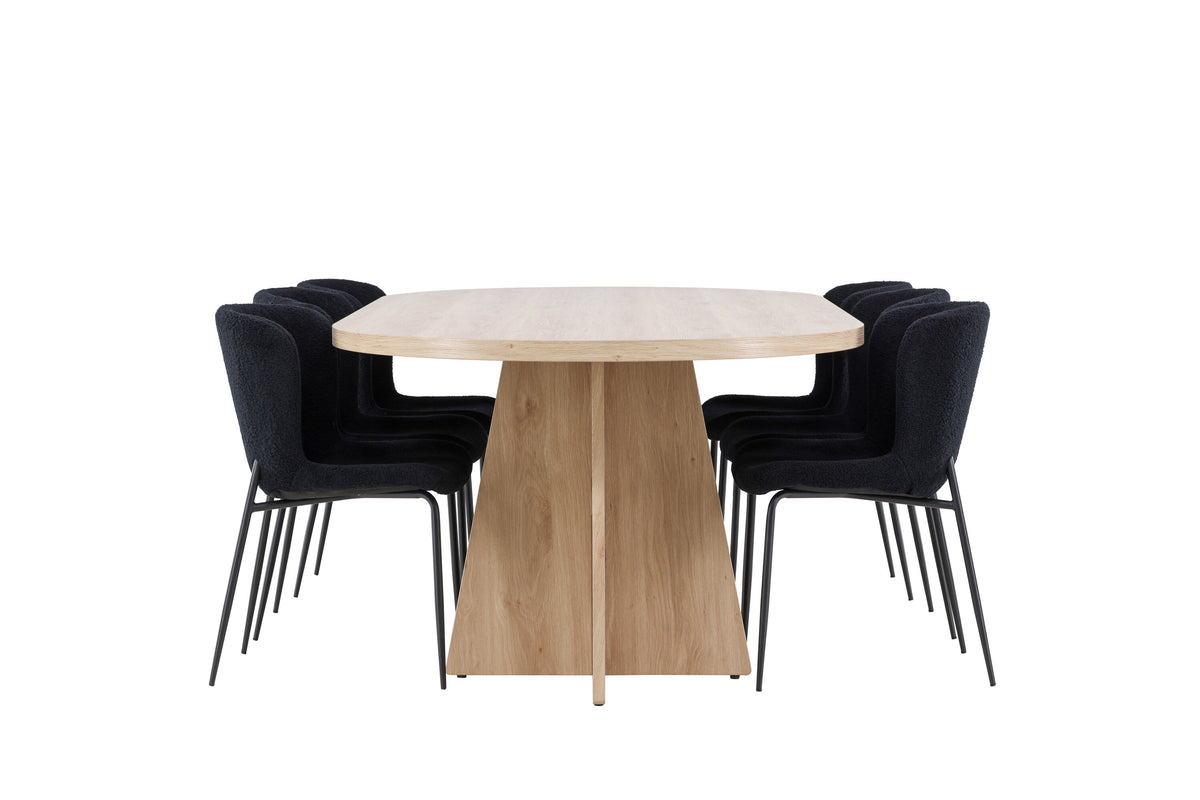 Bootcut Matbord med Modesto Stolarna – MDF