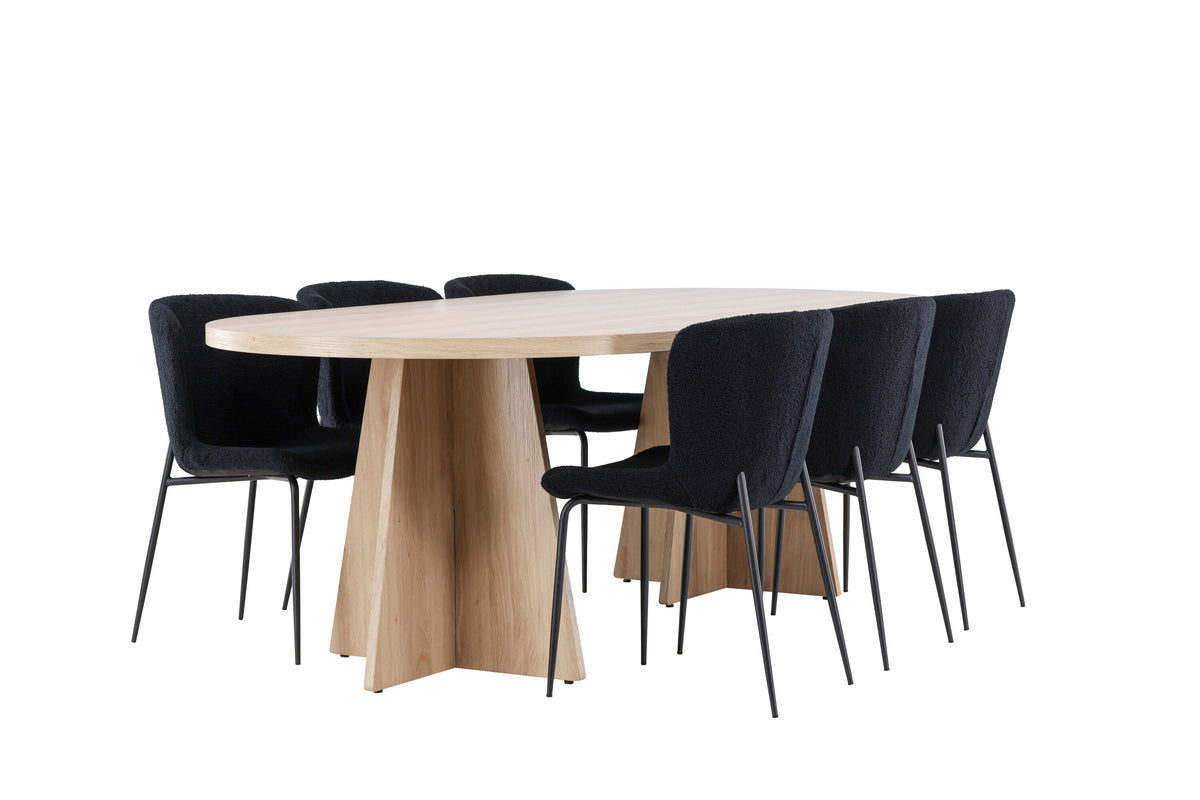Bootcut Matbord med Modesto Stolarna – MDF