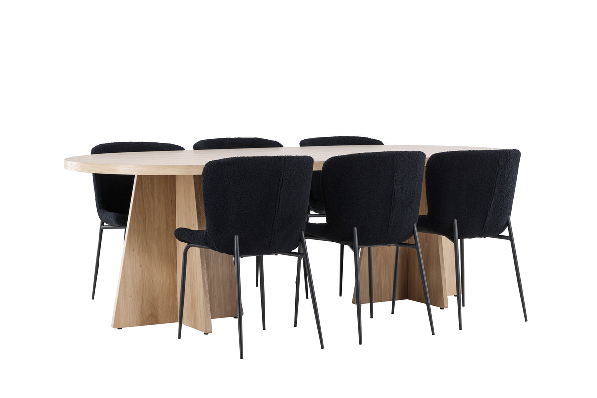 Bootcut Matbord med Modesto Stolarna – MDF