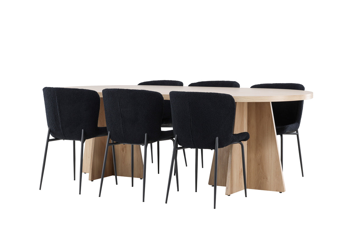 Bootcut Matbord med Modesto Stolarna – MDF