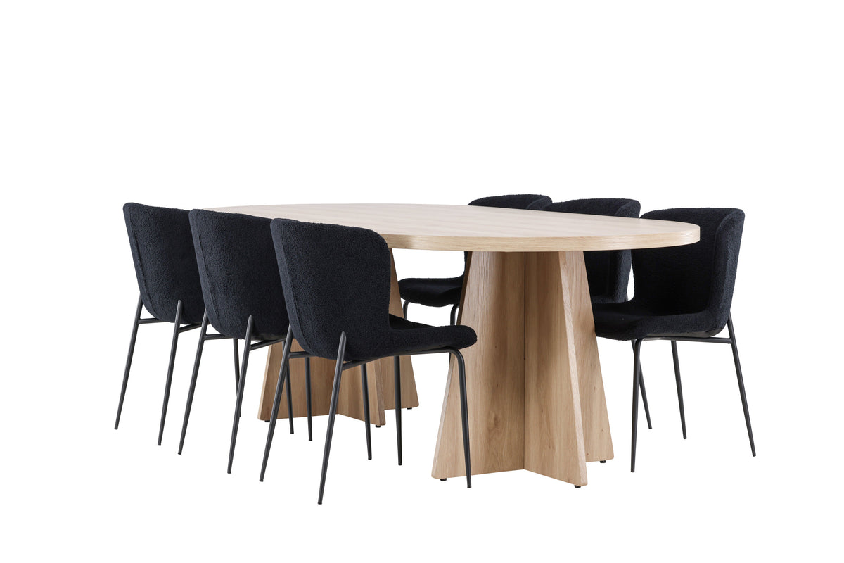 Bootcut Matbord med Modesto Stolarna – MDF