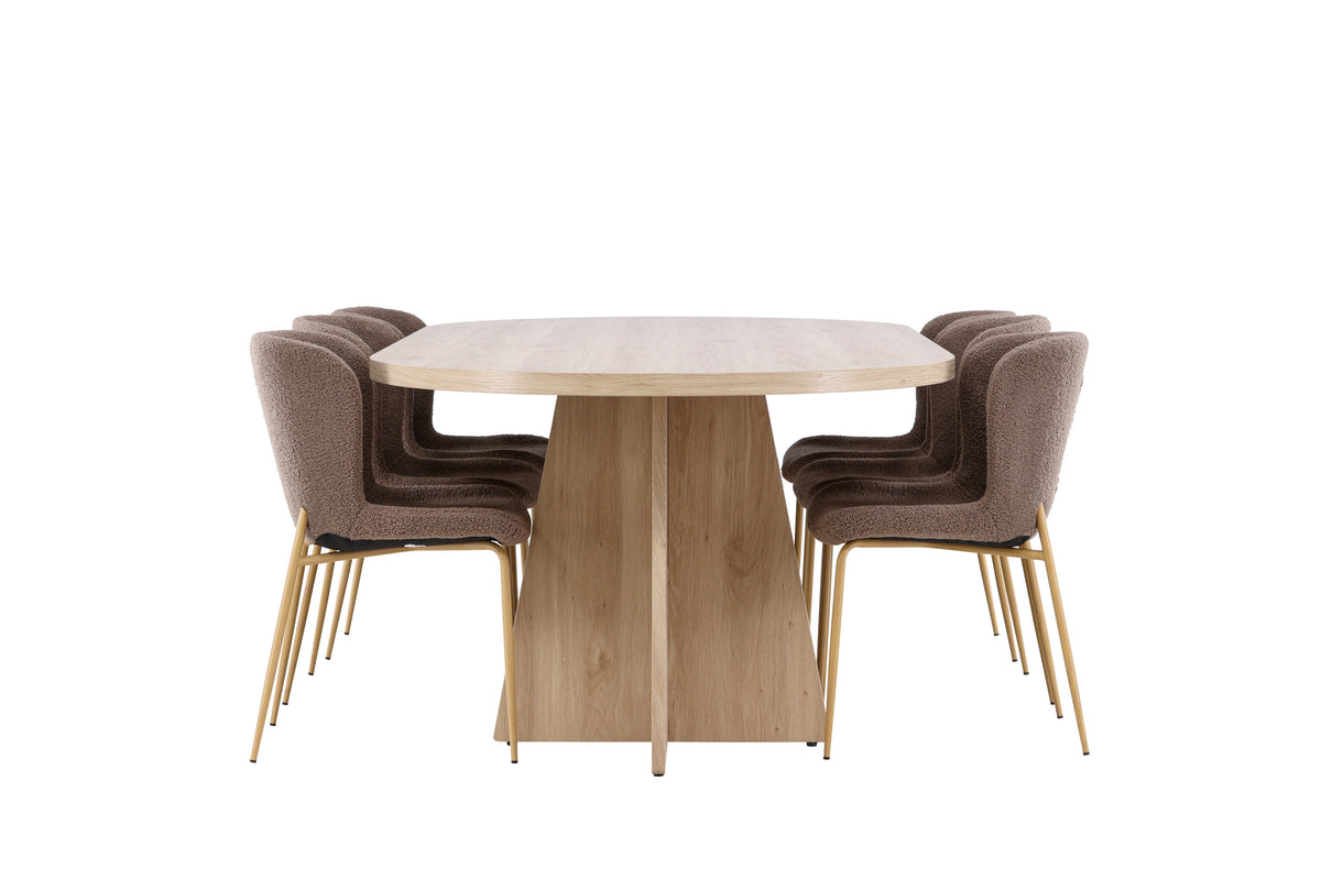Bootcut Matbord med Modesto Stolarna – MDF