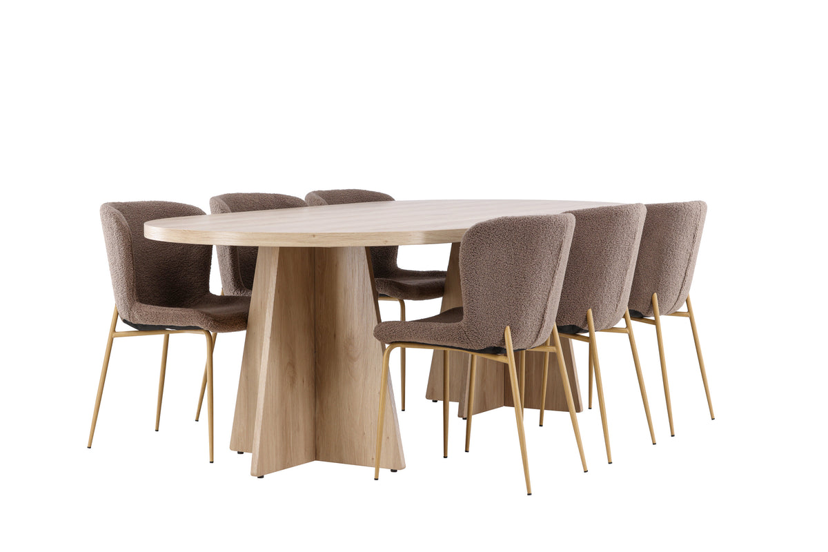Bootcut Matbord med Modesto Stolarna – MDF
