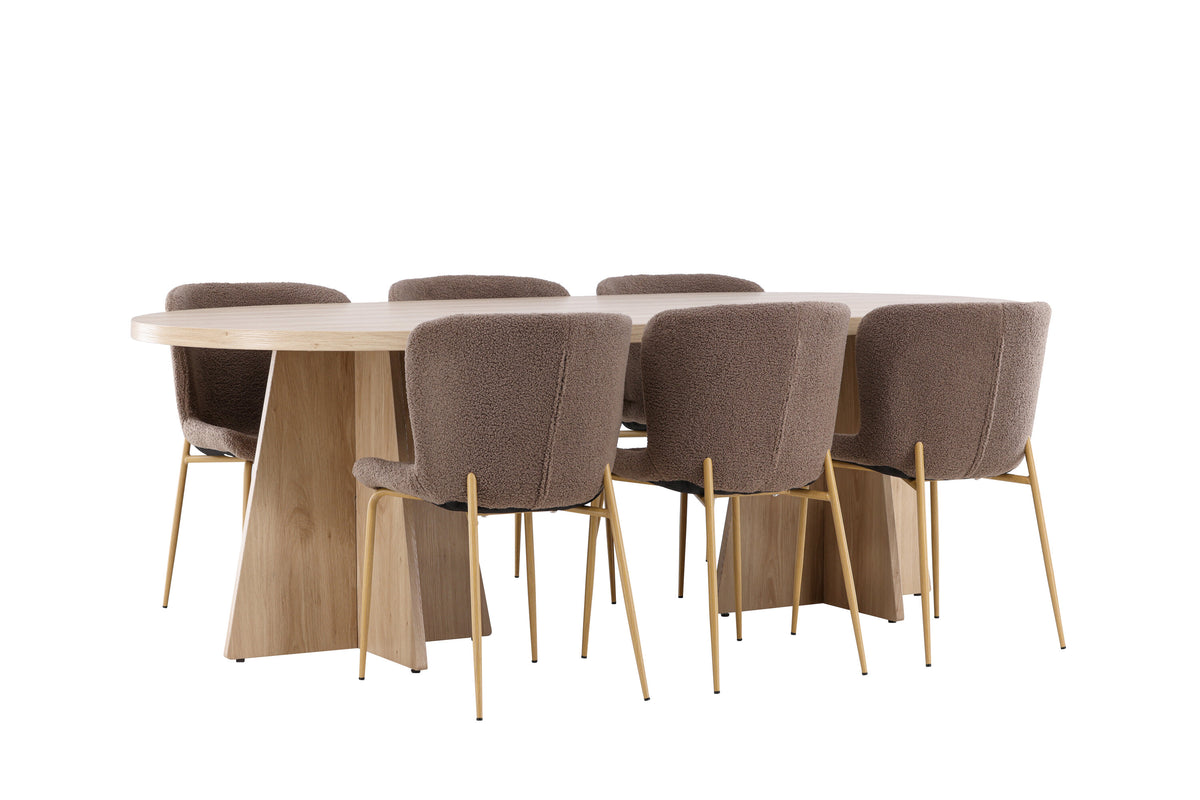 Bootcut Matbord med Modesto Stolarna – MDF