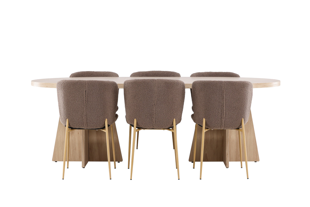 Bootcut Matbord med Modesto Stolarna – MDF