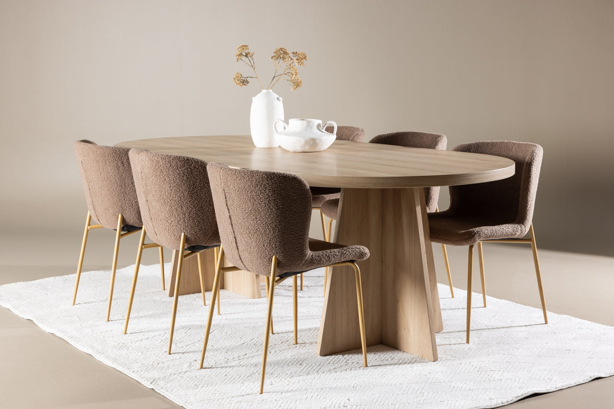 Bootcut Matbord med Modesto Stolarna – MDF