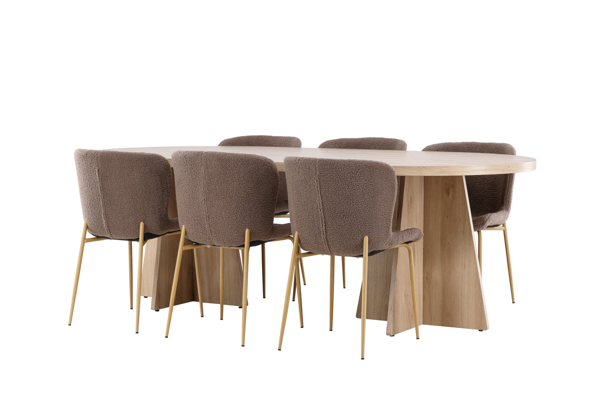 Bootcut Matbord med Modesto Stolarna – MDF