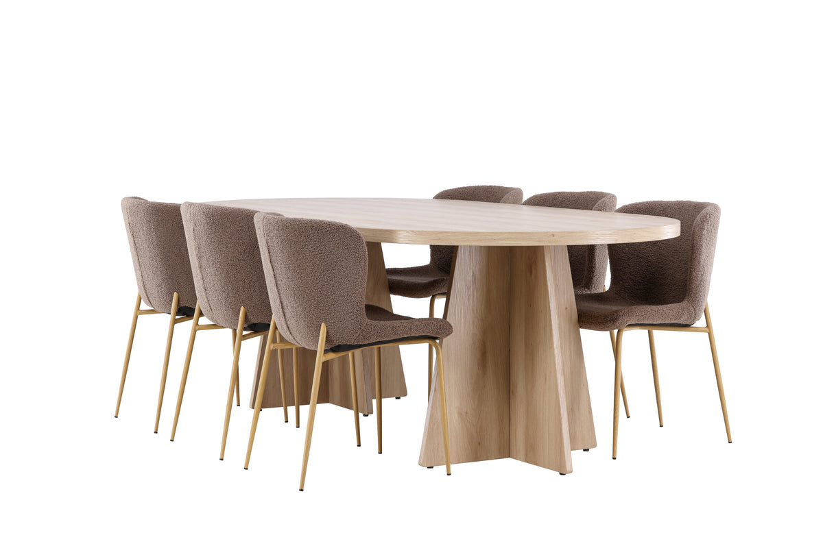 Bootcut Matbord med Modesto Stolarna – MDF