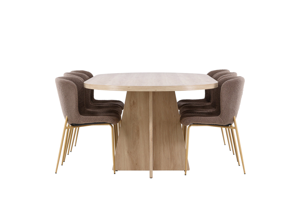 Bootcut Matbord med Modesto Stolarna – MDF