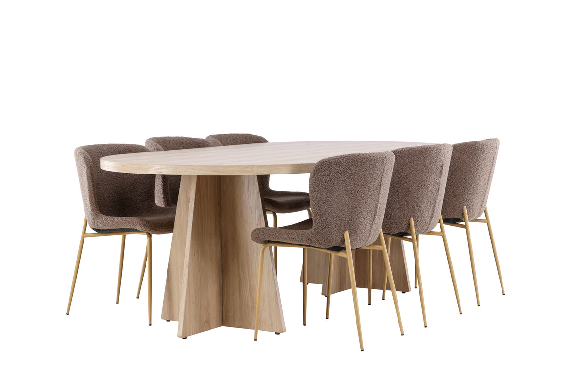 Bootcut Matbord med Modesto Stolarna – MDF