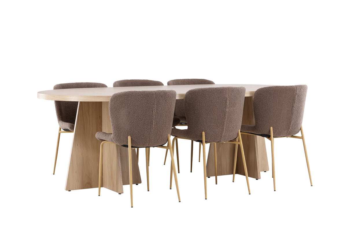 Bootcut Matbord med Modesto Stolarna – MDF