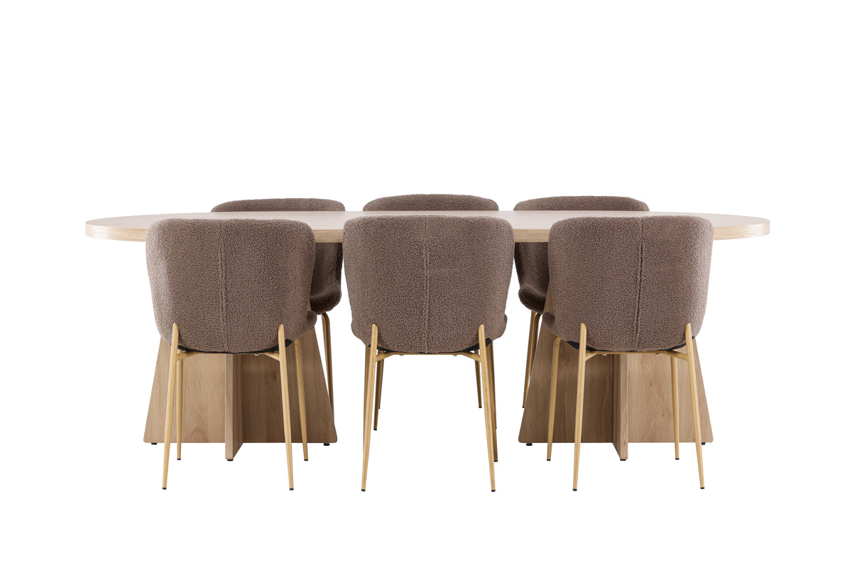 Bootcut Matbord med Modesto Stolarna – MDF