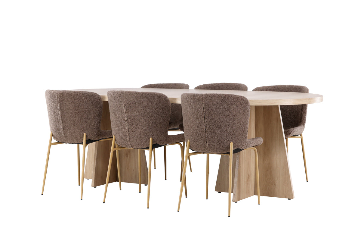 Bootcut Matbord med Modesto Stolarna – MDF
