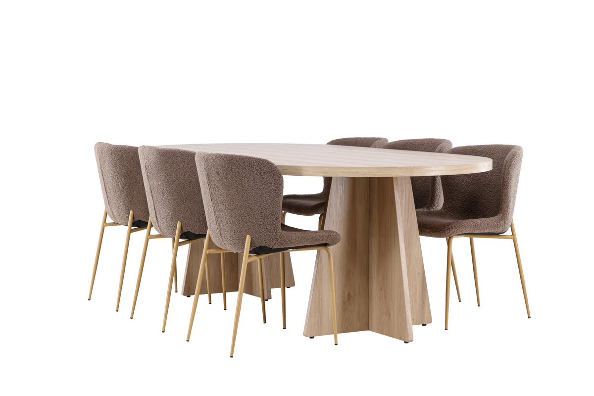 Bootcut Matbord med Modesto Stolarna – MDF