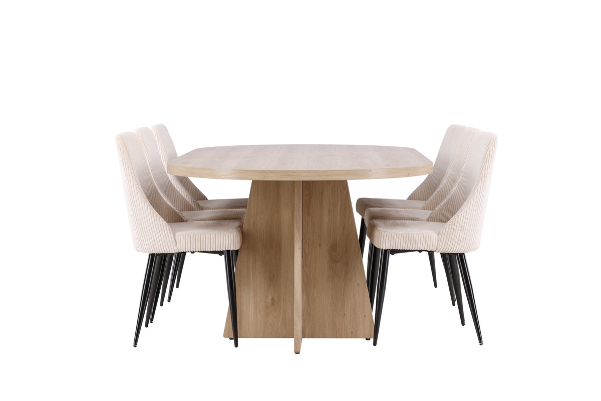 Bootcut Matbord med Leone Stolarna – MDF
