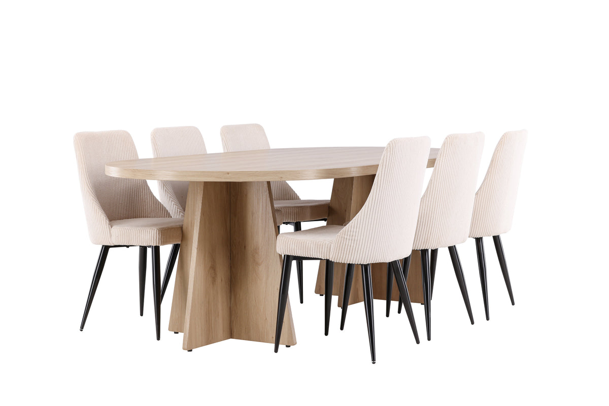 Bootcut Matbord med Leone Stolarna – MDF