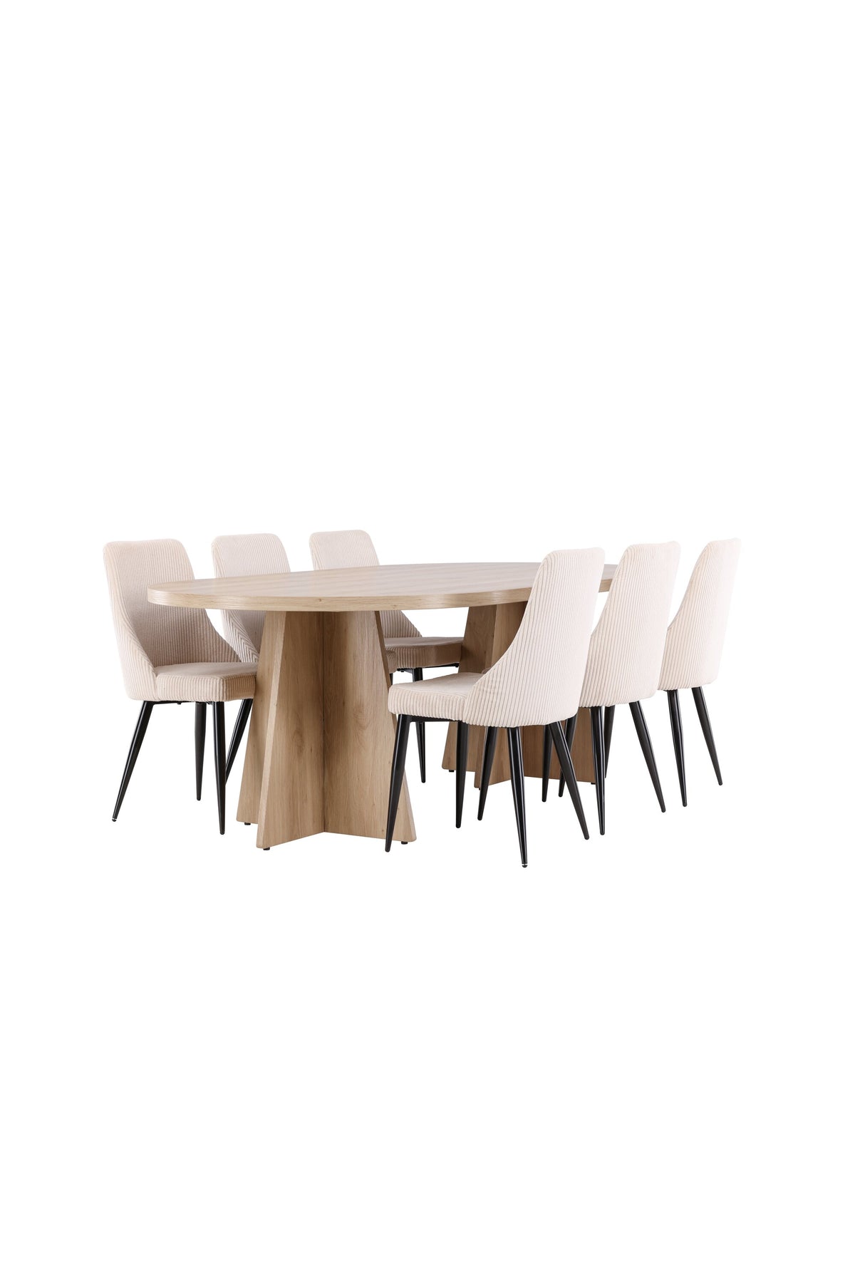 Bootcut Matbord med Leone Stolarna – MDF