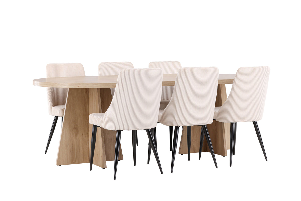 Bootcut Matbord med Leone Stolarna – MDF