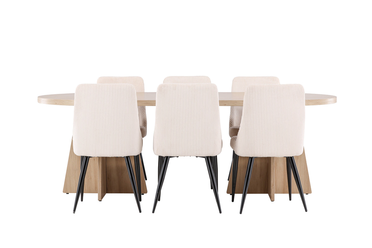Bootcut Matbord med Leone Stolarna – MDF