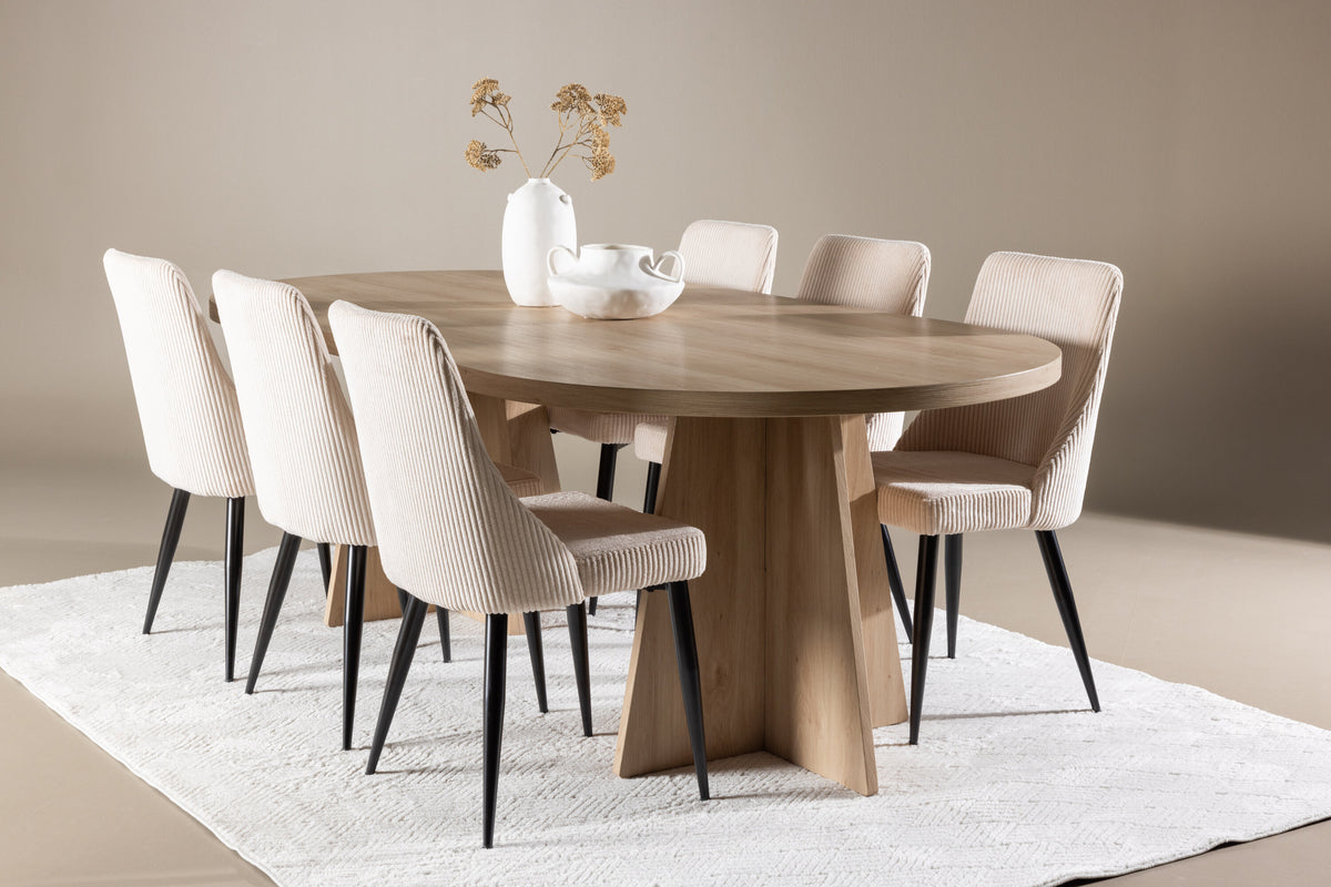 Bootcut Matbord med Leone Stolarna – MDF