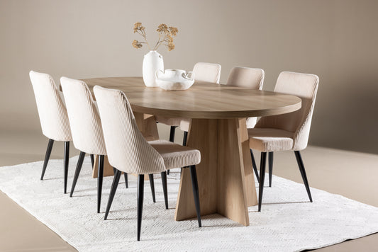 Bootcut Matbord med Leone Stolarna – MDF