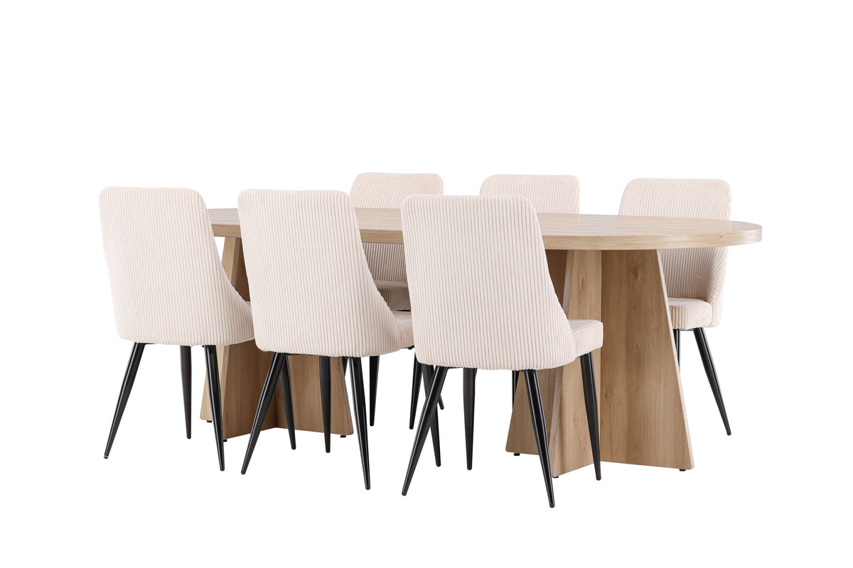 Bootcut Matbord med Leone Stolarna – MDF