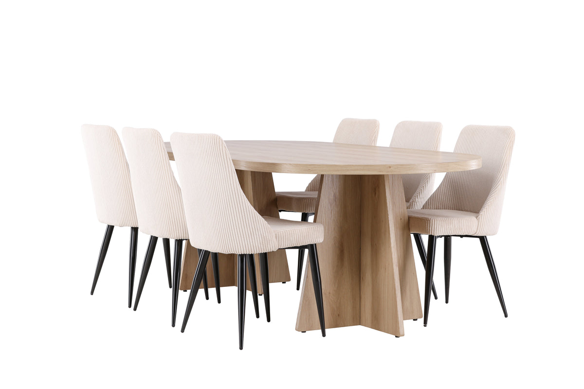 Bootcut Matbord med Leone Stolarna – MDF