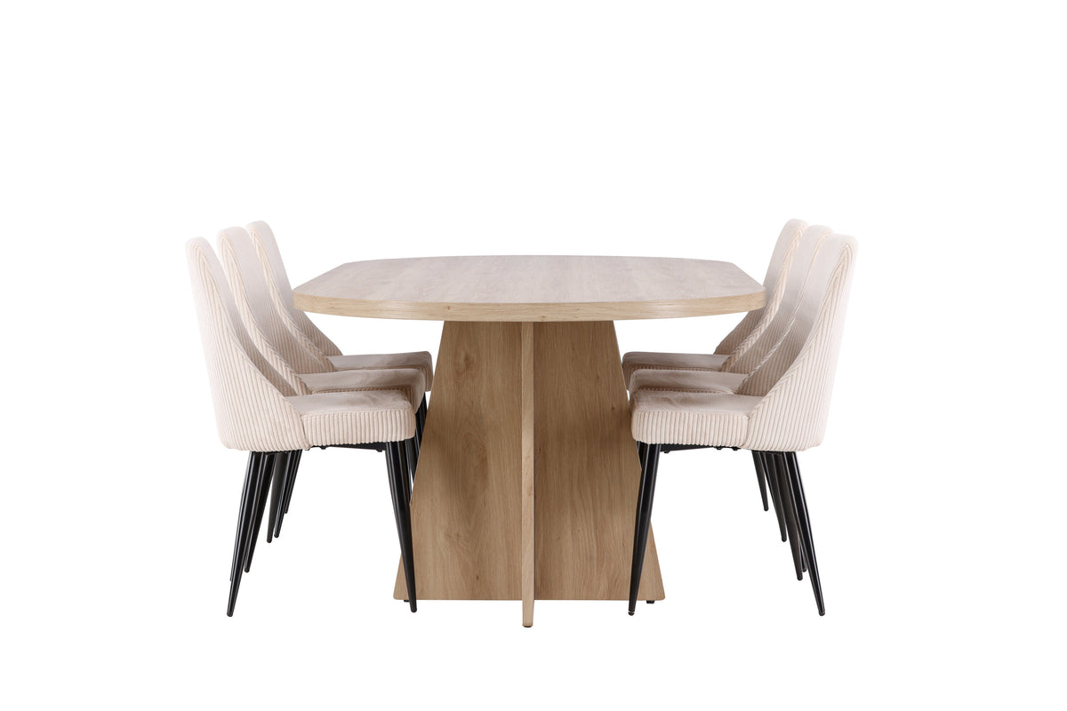 Bootcut Matbord med Leone Stolarna – MDF