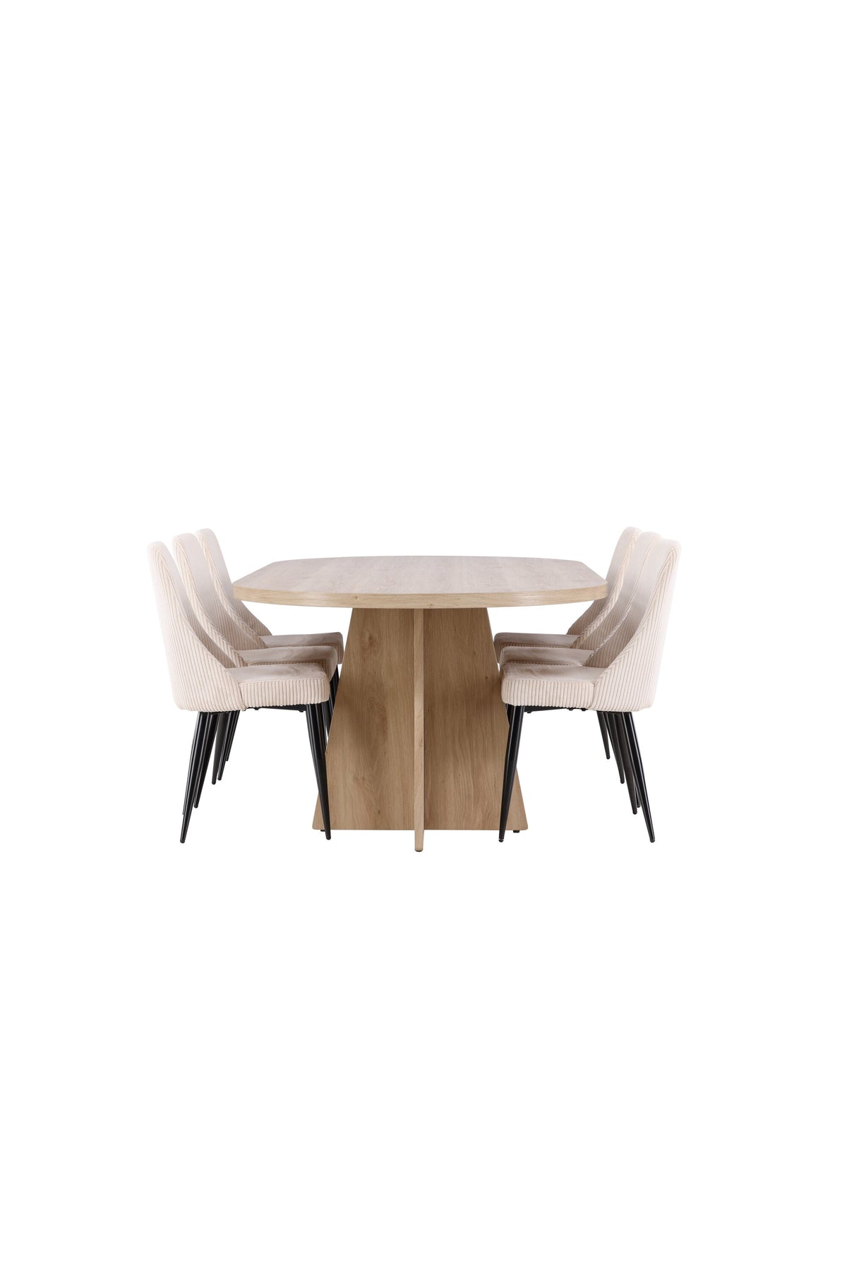 Bootcut Matbord med Leone Stolarna – MDF