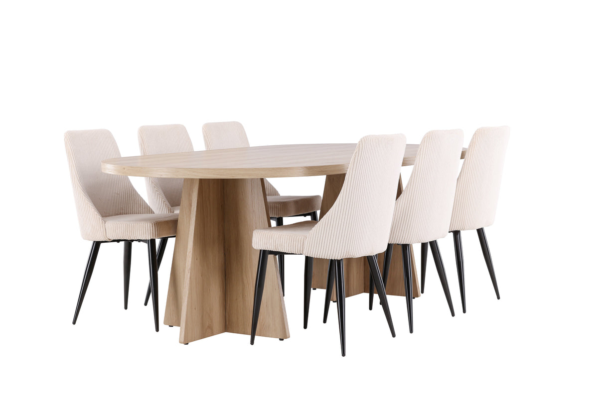Bootcut Matbord med Leone Stolarna – MDF