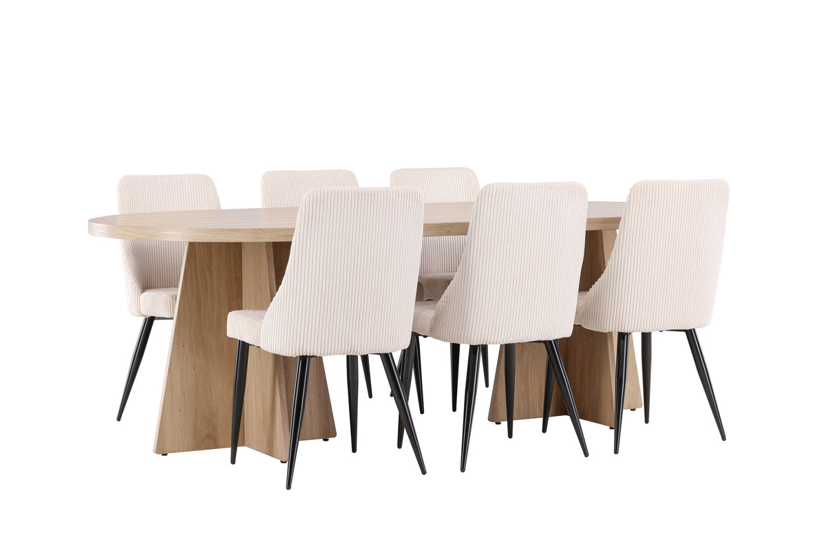 Bootcut Matbord med Leone Stolarna – MDF