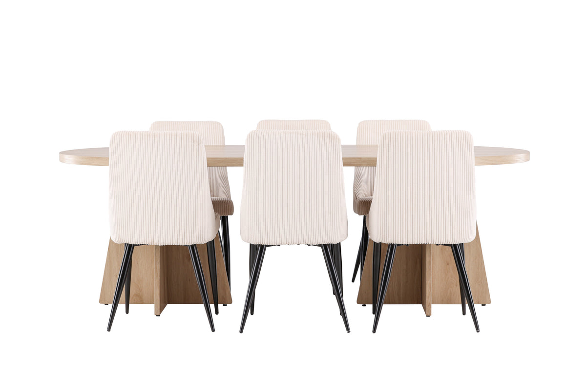 Bootcut Matbord med Leone Stolarna – MDF