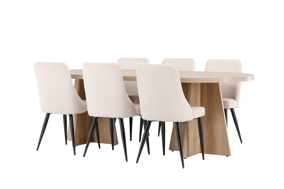 Bootcut Matbord med Leone Stolarna – MDF