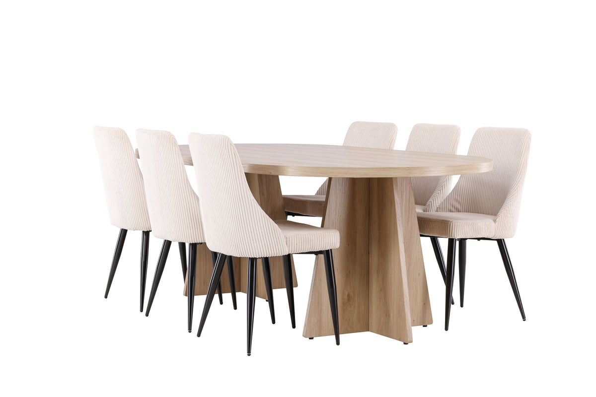 Bootcut Matbord med Leone Stolarna – MDF