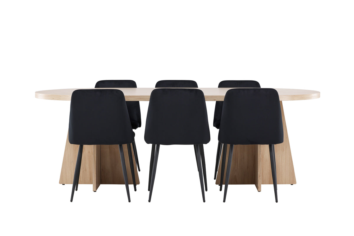 Bootcut Matbord med Night Stolarna – MDF