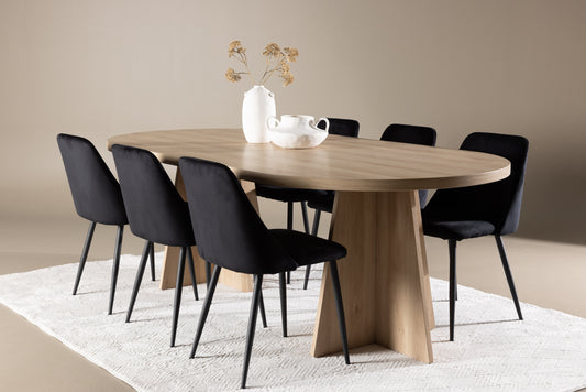 Bootcut Matbord med Night Stolarna – MDF