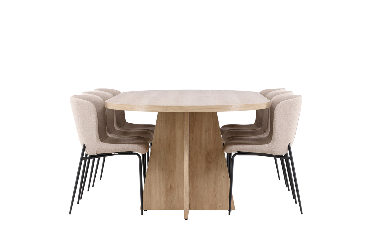 Bootcut Matbord med Modesto Stolarna – MDF