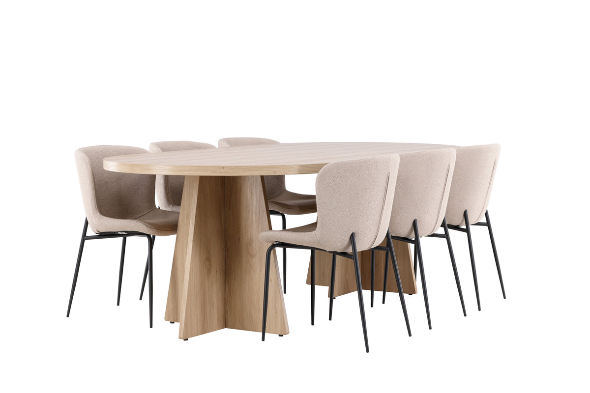 Bootcut Matbord med Modesto Stolarna – MDF