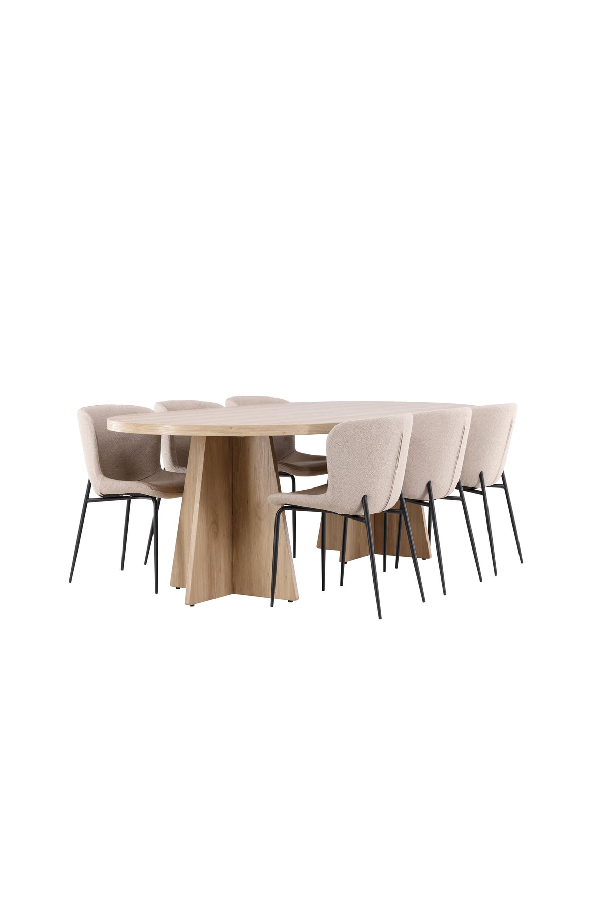 Bootcut Matbord med Modesto Stolarna – MDF