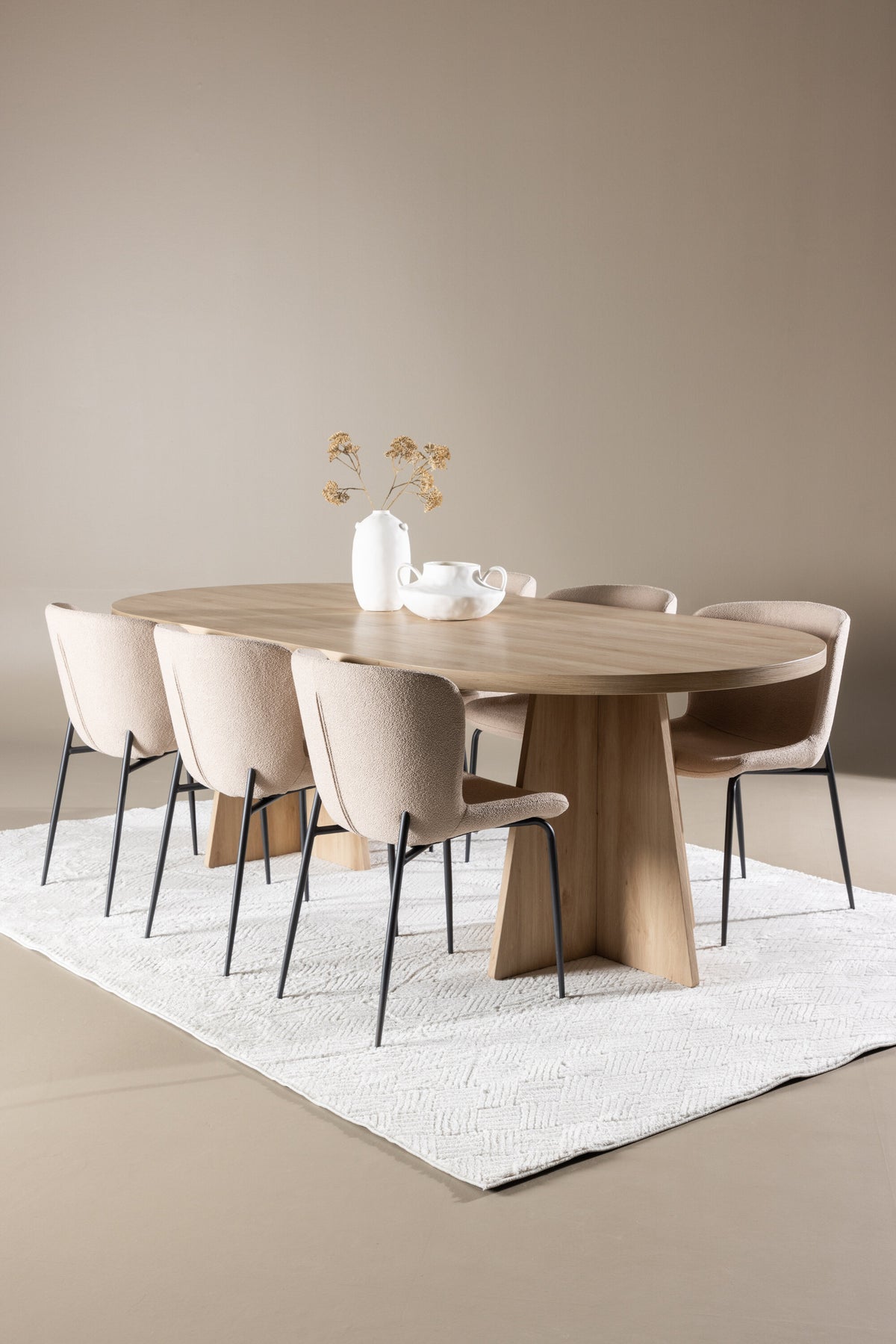 Bootcut Matbord med Modesto Stolarna – MDF