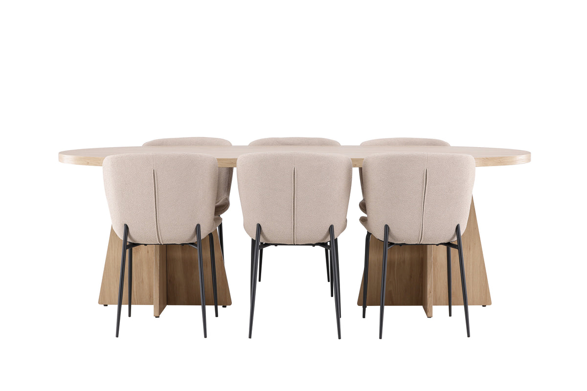 Bootcut Matbord med Modesto Stolarna – MDF
