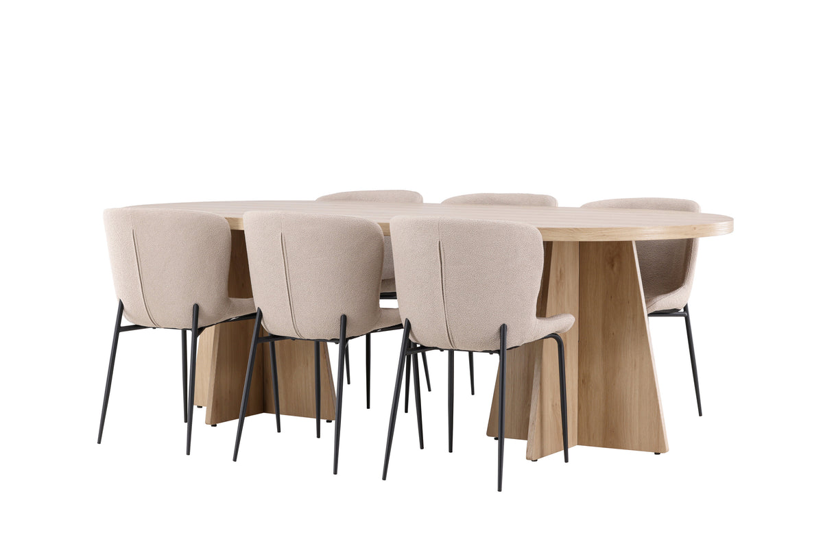 Bootcut Matbord med Modesto Stolarna – MDF