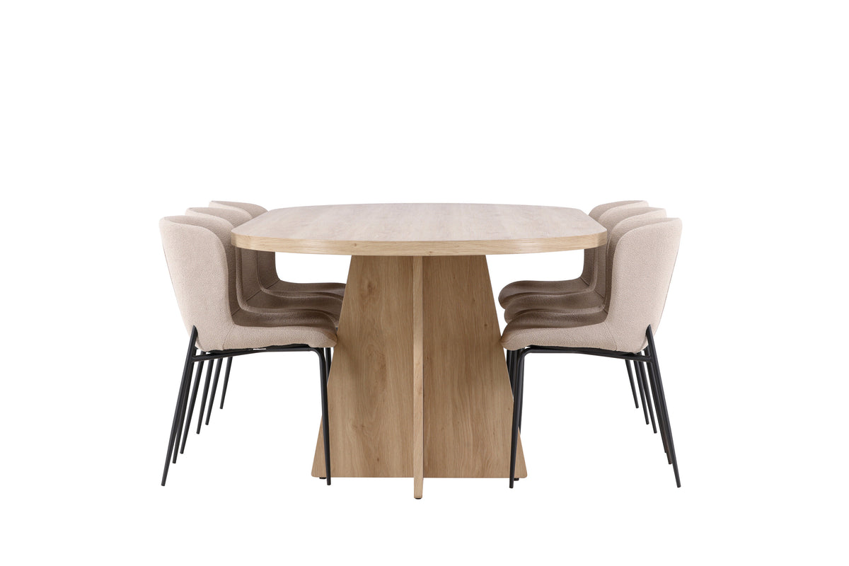 Bootcut Matbord med Modesto Stolarna – MDF